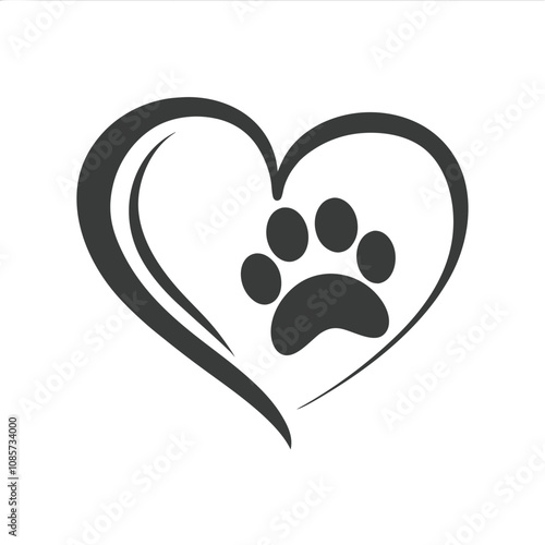 Paw Print Heart and Dog Mom Vector Art for Cricut Cut Files.