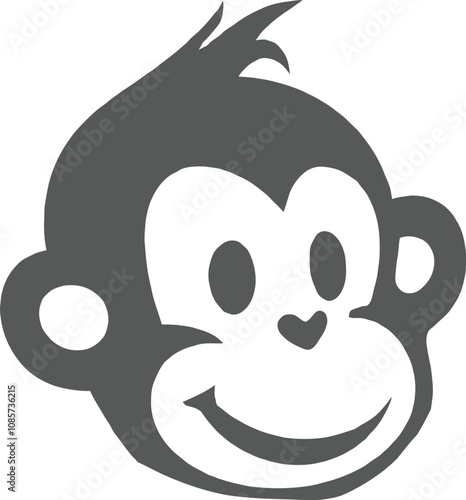 Monkey head logo icon illustration photo