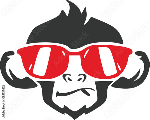 Monkey head logo icon illustration photo