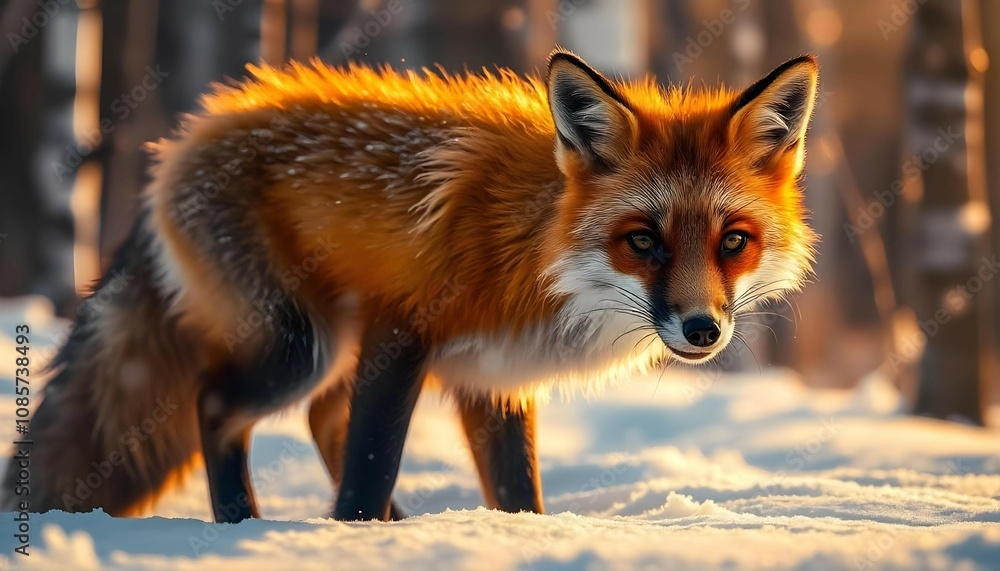 Fototapeta premium Winter Fox Glow