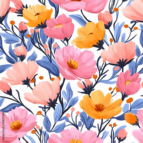 Wallpaper Mural Vintage floral flower art Torontodigital.ca