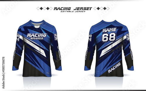 Long sleeve Motocross jersey design, racing jersey, soccer, basketball, football, cricket, gaming, hockey, handball, cycling latest jersey for sublimation sports design