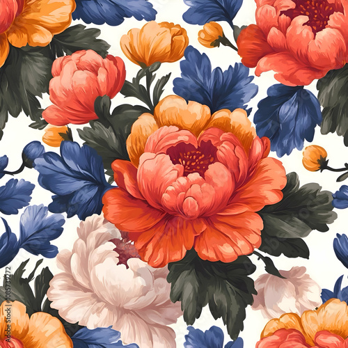 Wallpaper Mural Vintage floral flower art Torontodigital.ca