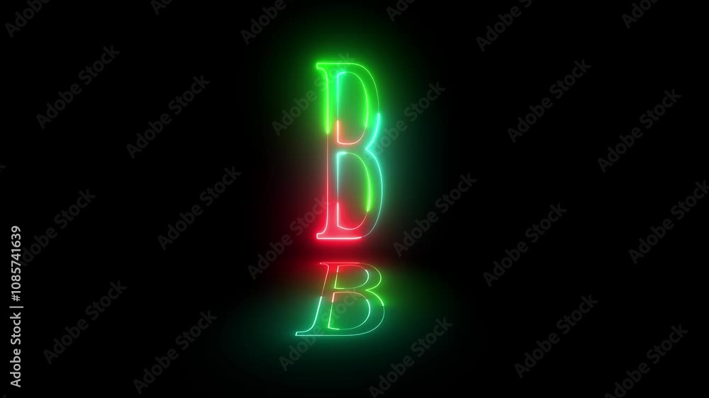 Glowing neon alphabet B .Educational concept with neon letter B. Shine text B the best digital symbol. Glowing neon alphabet B .Educational concept with neon letter B. Shine text B the best digital symbol.