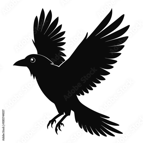 Solid color Jackdaw animal vector design