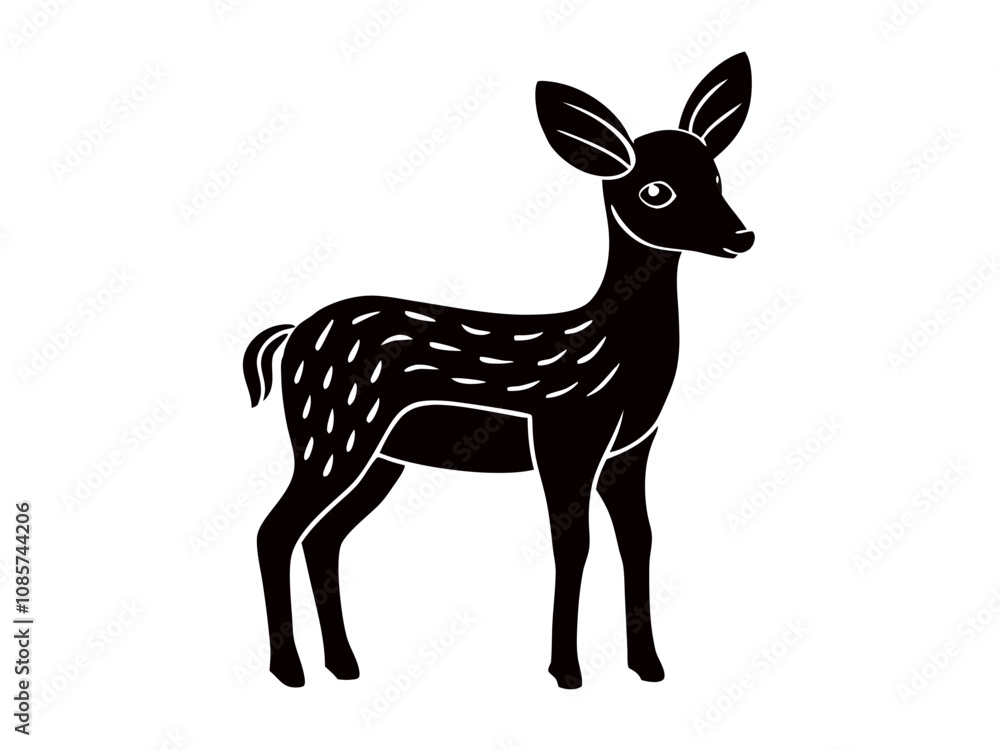 Fototapeta premium Create a cute animal line silhouette art design with a white background
