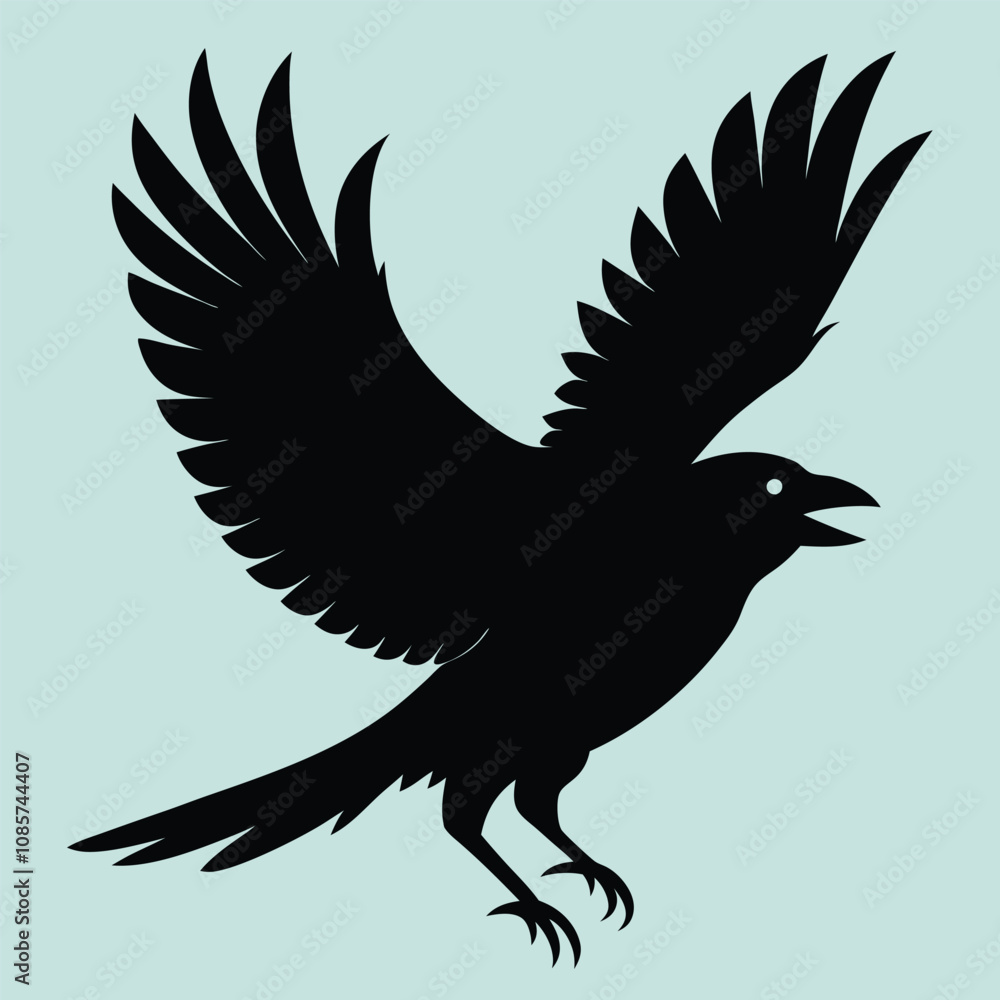 Fototapeta premium Solid color Jackdaw animal vector design