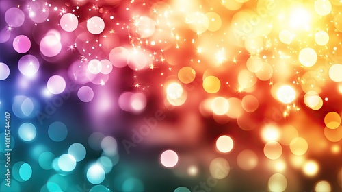 Happy New Year 2025 background with a blur of colorful bokeh lights, creating a dreamy and festive ambiance