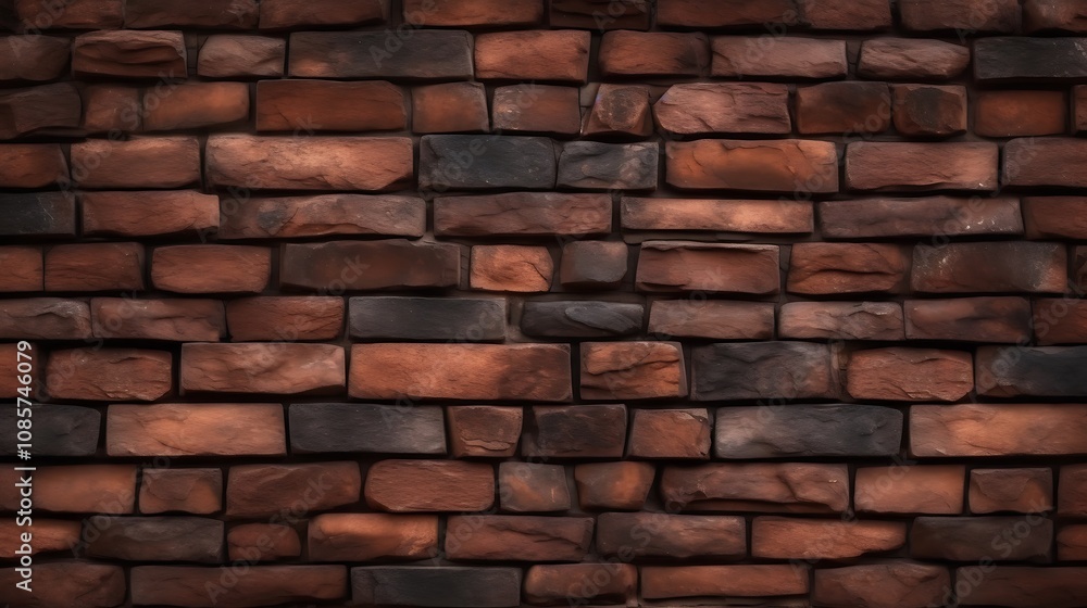 Obraz premium Dark Brown Stone Brick Wall Texture