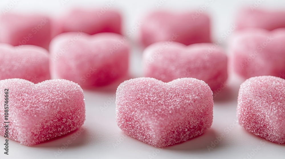 Soft bokeh of pink hearts on a clean white background, creating a dreamy Valentine's Day feel Soft bokeh of pink hearts on a clean white background, creating a dreamy Valentine's Day feel