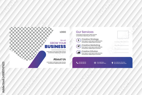  Professional corporate post card design template simple and clean design illustration