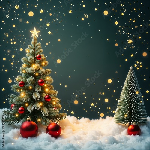 New Year and Christmas greeting card