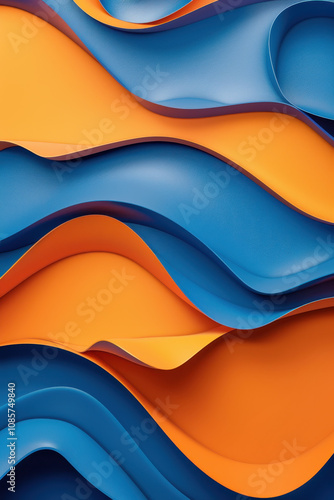 Blue and Orange Abstract Background with Copy Space photo