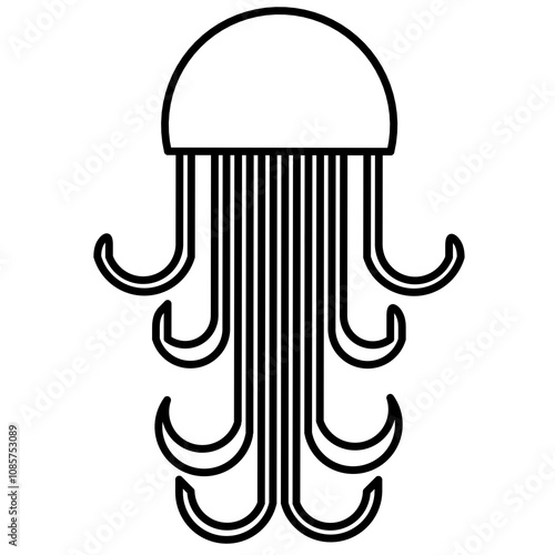 vector of simple jellyfish