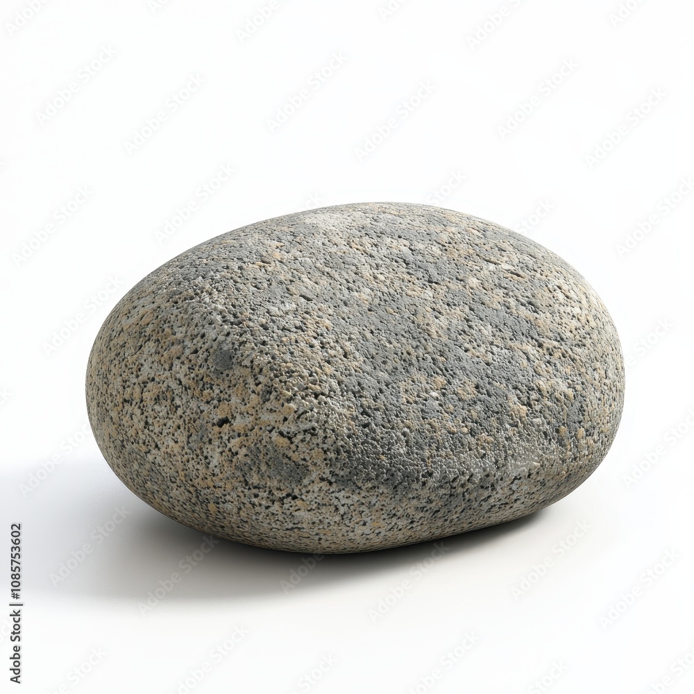 Smooth, Round Stone on a Clean Background, Perfect for Nature Themes, Minimalist Designs, and Wellness Concept Representations in Stock Photography