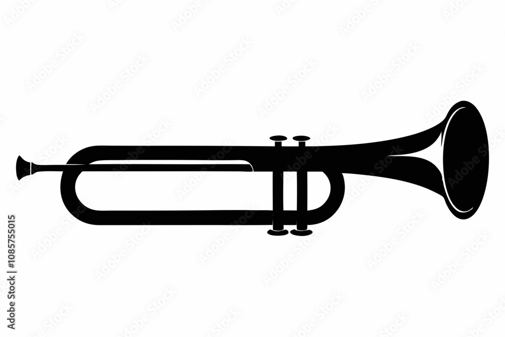 Trumpet silhouette vector, Trumpet icon symbol vector Trumpet silhouette vector, Trumpet icon symbol vector
