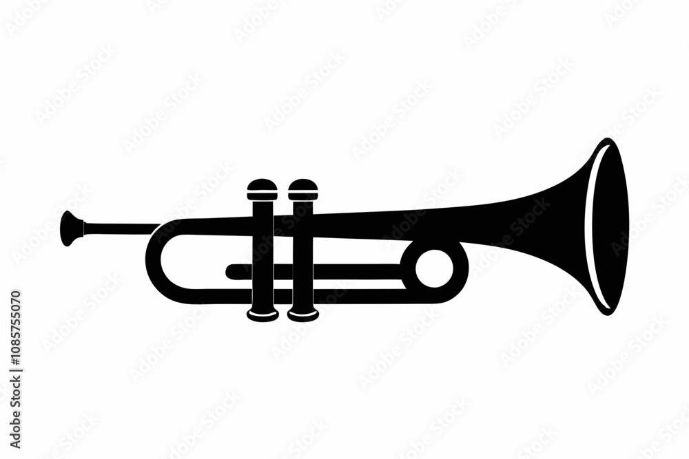 Trumpet silhouette vector, Trumpet icon symbol vector Trumpet silhouette vector, Trumpet icon symbol vector