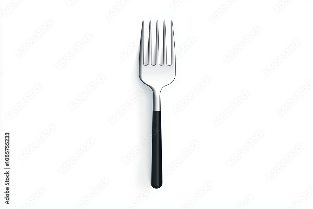 A stainless steel fork on a white background. A stainless steel fork on a white background.