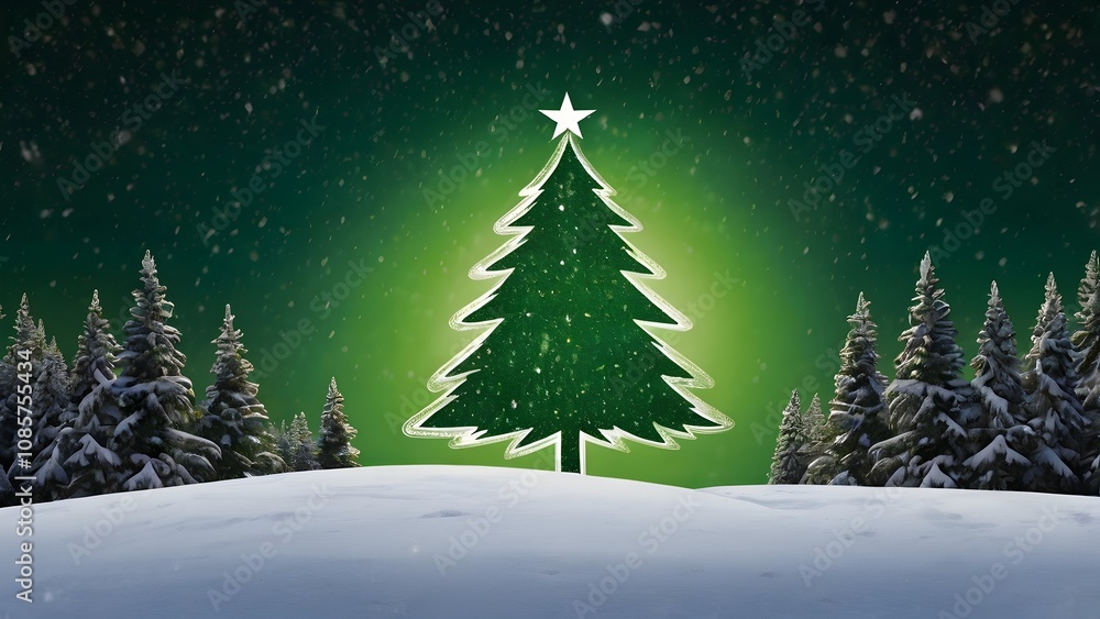 green recycling logo incorporated into a Christmas tree silhouette, with snowy accents and a sparkling star on top, holiday-themed eco-friendly design. green recycling logo incorporated into a Christmas tree silhouette, with snowy accents and a sparkling star on top, holiday-themed eco-friendly design.