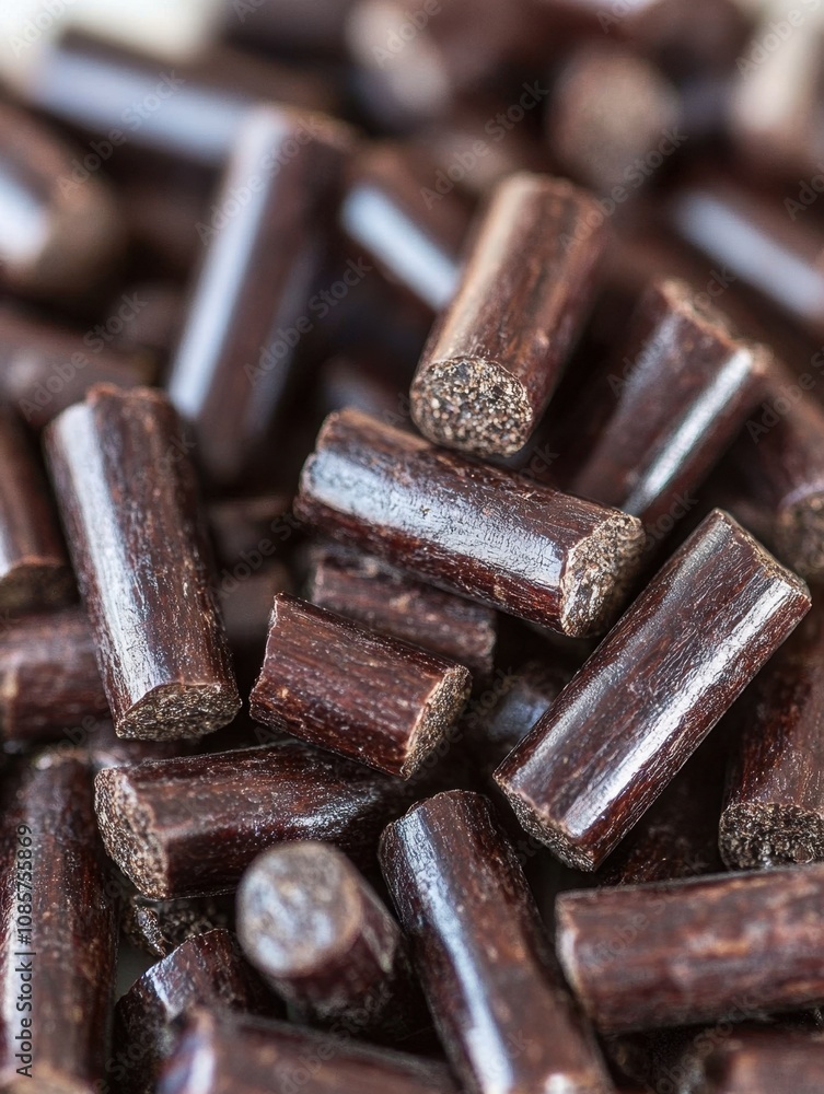 Brown cylindrical wood pellets for fire, on a white background. Brown cylindrical wood pellets for fire, on a white background.