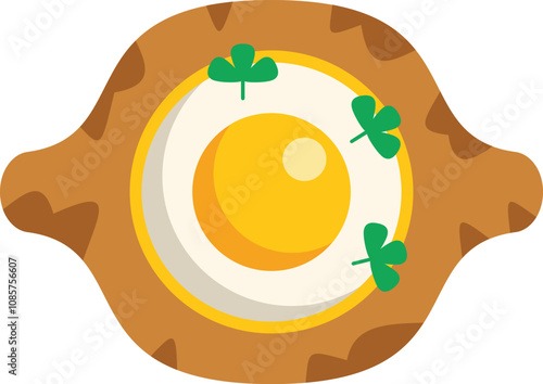 Adjarian khachapuri served on a plate, a delicious dish from georgian cuisine