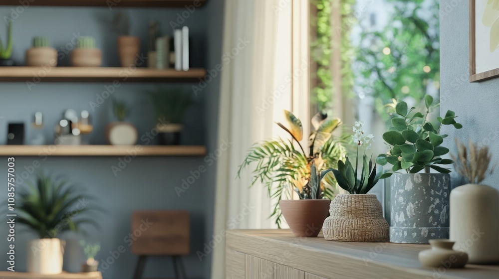 interior featuring various indoor plants and natural light. interior featuring various indoor plants and natural light.