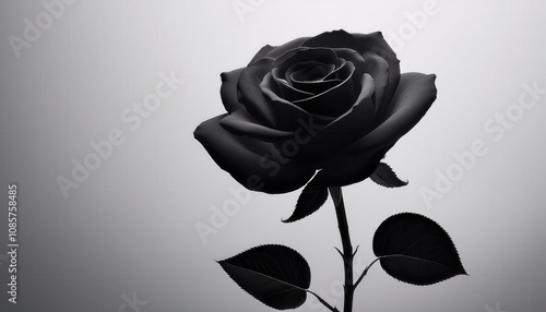 Wallpaper Mural Elegance in Darkness. Captivating Black Rose for Valentine's Day. Stunning Symbol of Unconventional Love & Mystery for Unique Greeting Cards, Gothic Themed Gifts, or Minimalist Decor Torontodigital.ca