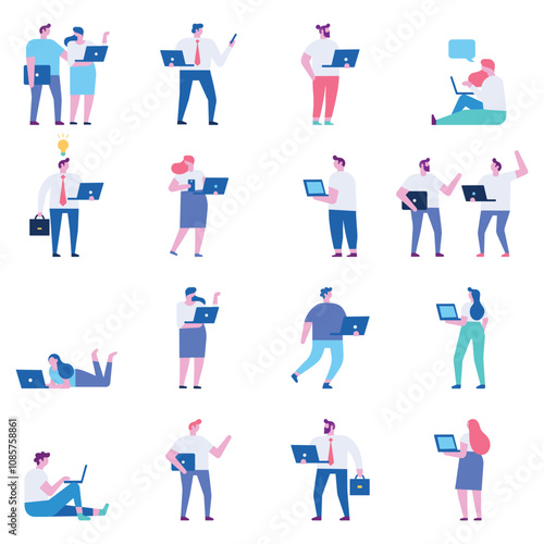 Flat vector illustration pack, Illustration Collection, Business illustration, vector illustration, Minimal Illustration Collection, Social illustration collection, flat illustrations pack, 