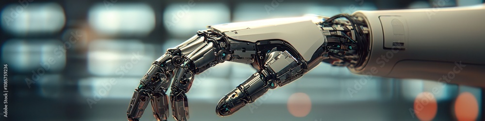 Robotic innovations in human resource management future workforce technology environment close-up view Robotic innovations in human resource management future workforce technology environment close-up view
