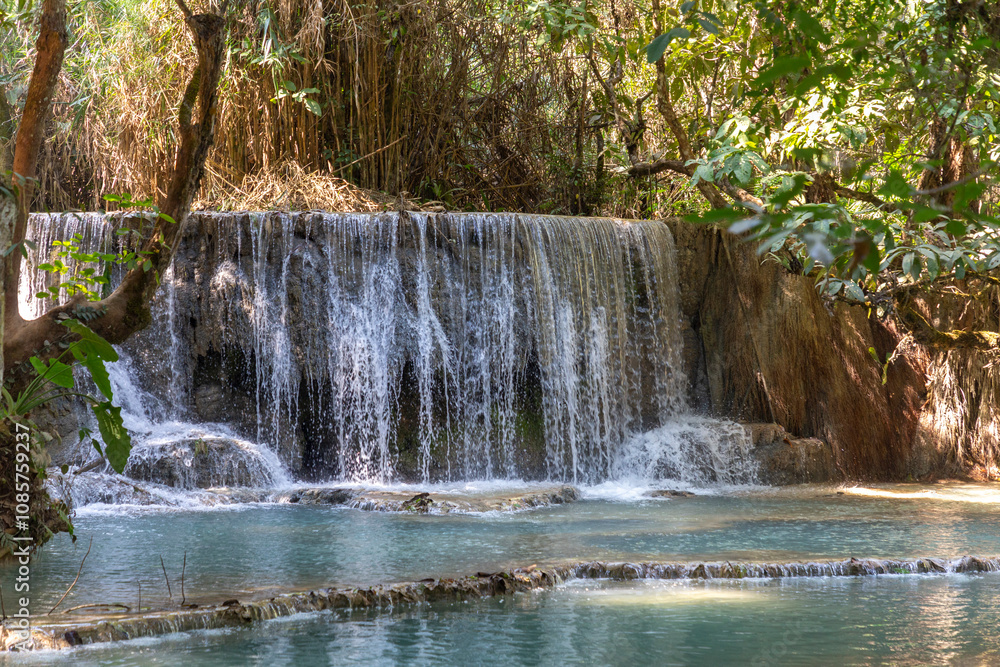 Tat Kuang Si waterfall. Luang Prabang, Laos. Tat Kuang Si waterfall. Luang Prabang, Laos.