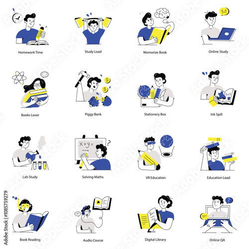 Flat vector illustration pack, Illustration Collection, Business illustration, vector illustration, Minimal Illustration Collection, Social illustration collection, flat illustrations pack, 