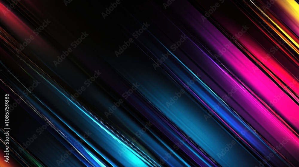 Vibrant Diagonal Light Streaks in Vivid Colors with a Dark Background for Modern Abstract Designs and Creative Projects Vibrant Diagonal Light Streaks in Vivid Colors with a Dark Background for Modern Abstract Designs and Creative Projects