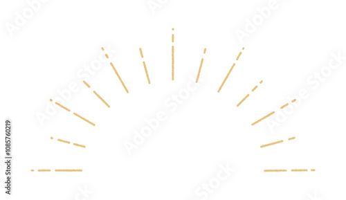 おしゃれな手書きのサンバーストの半円形のフレーム - キラキラの文字スペースや装飾のデザイン素材