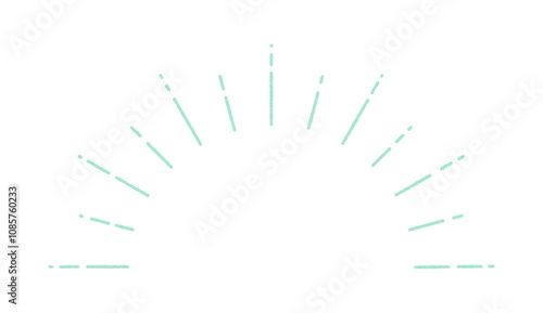 おしゃれな手書きのサンバーストの半円形のフレーム - キラキラの文字スペースや装飾のデザイン素材