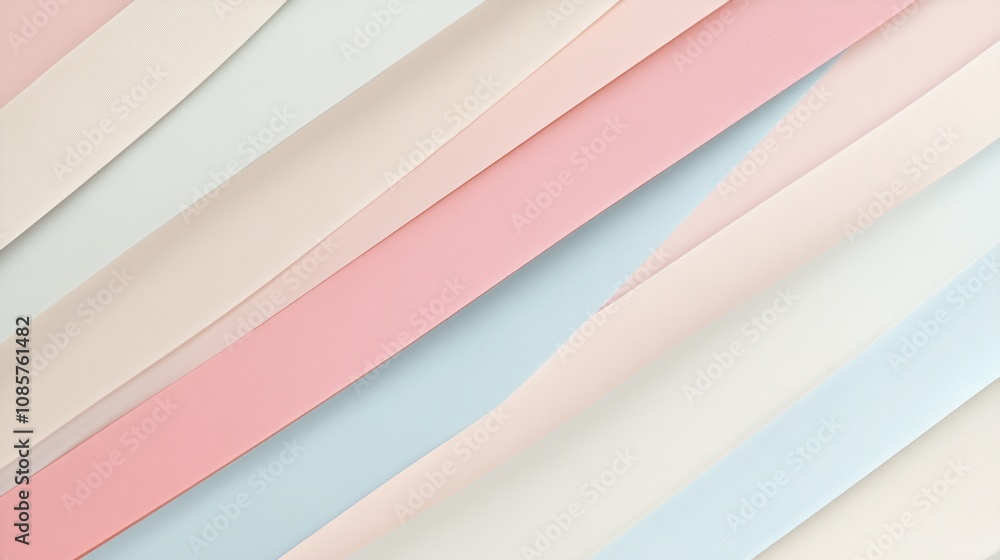 Fototapeta premium Softly Colored Paper Strips in Pastel Shades Creating a Lively and Textured Background with a Playful Aesthetic for Design and Art Projects
