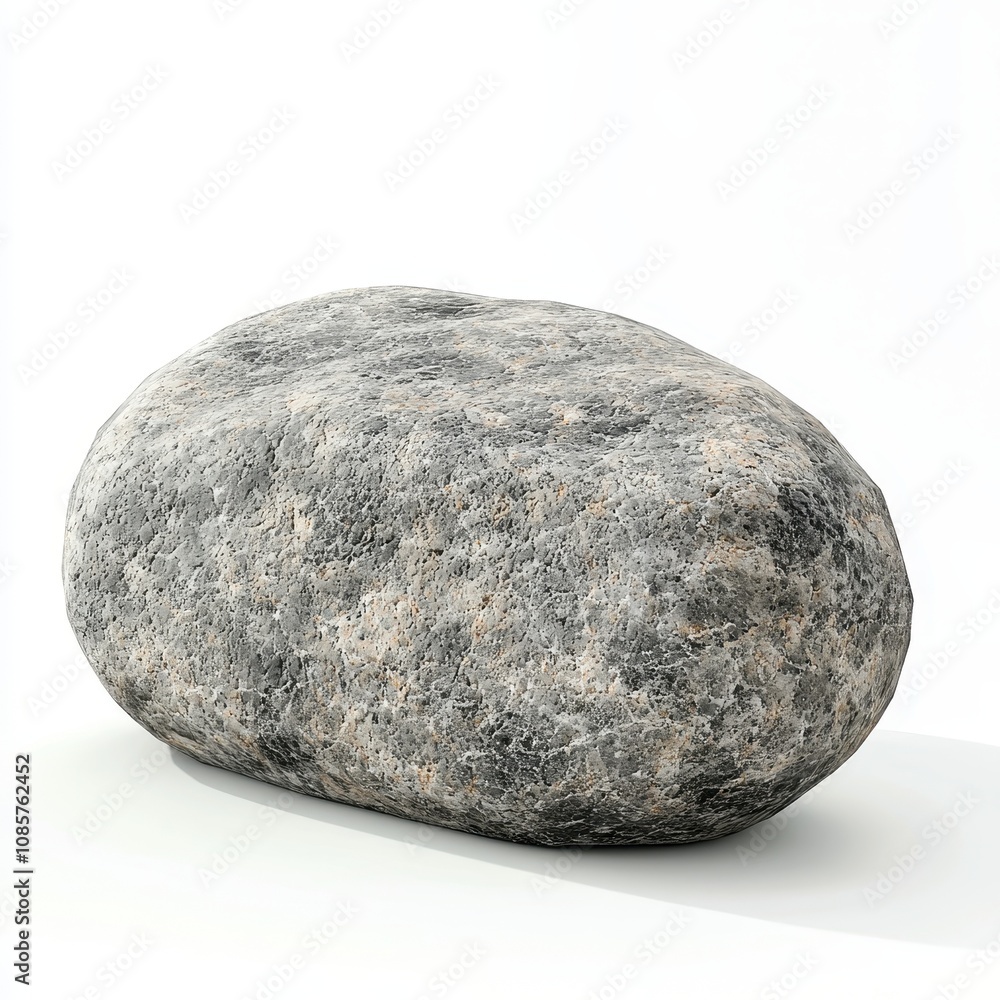 Smooth Grey Stone on White Background, Ideal for Nature Themes, Landscaping, Textures, and Natural Elements in Design or Marketing Projects Smooth Grey Stone on White Background, Ideal for Nature Themes, Landscaping, Textures, and Natural Elements in Design or Marketing Projects