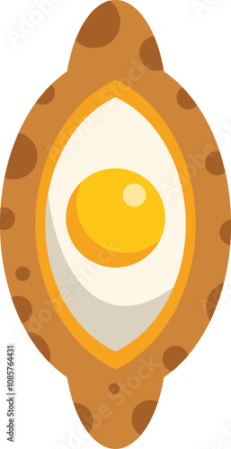 Adjarian khachapuri is a traditional georgian dish, a cheese filled bread shaped like a boat and topped with an egg