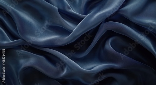 Wallpaper Mural Dark blue silk fabric with folds, a background for design and decoration Torontodigital.ca