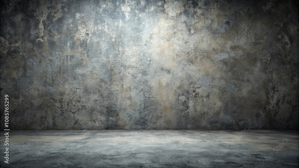 Moody grunge textured wall and floor background ideal for product placement and design projects Moody grunge textured wall and floor background ideal for product placement and design projects