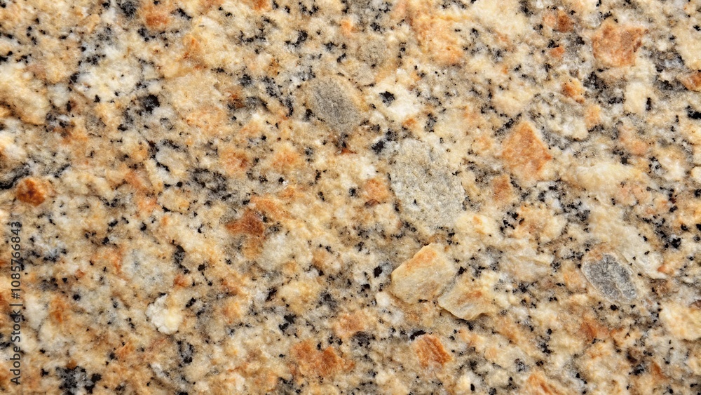 Close-up of Granite Texture with Beige, Brown, and Black Colors, Stone, Background, Texture, Rock Close-up of Granite Texture with Beige, Brown, and Black Colors, Stone, Background, Texture, Rock
