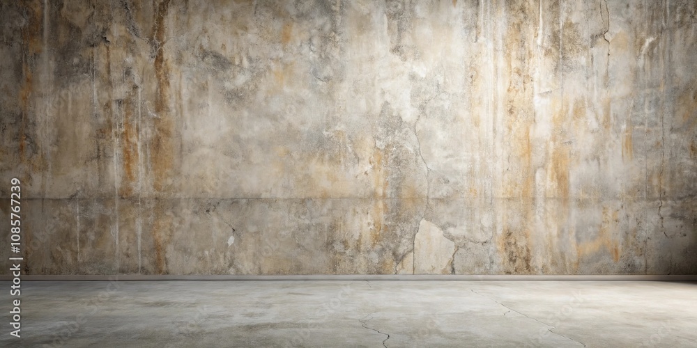 Empty Room with Weathered Concrete Wall and Floor Ideal for Design Projects Empty Room with Weathered Concrete Wall and Floor Ideal for Design Projects