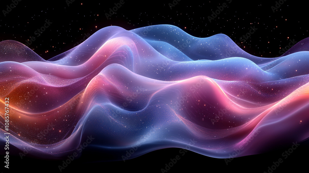 Obraz premium vibrant abstract design featuring smooth wavy gradients in vivid colors, creating a dynamic and energetic feel. Perfect for themes of creativity, modernity, and fluidity in digital art