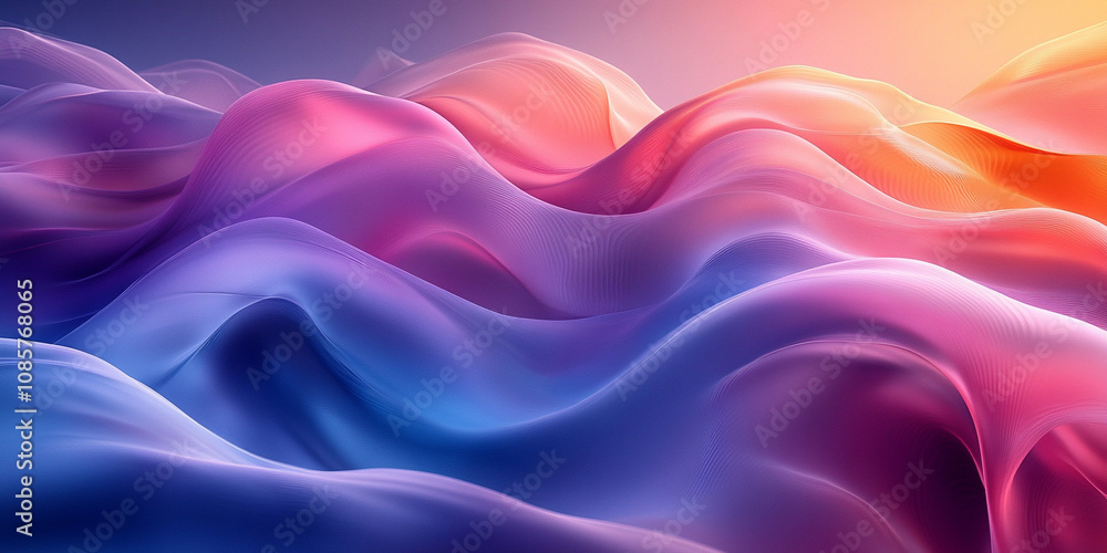 vibrant abstract design featuring smooth wavy gradients in vivid colors, creating a dynamic and energetic feel. Perfect for themes of creativity, modernity, and fluidity in digital art