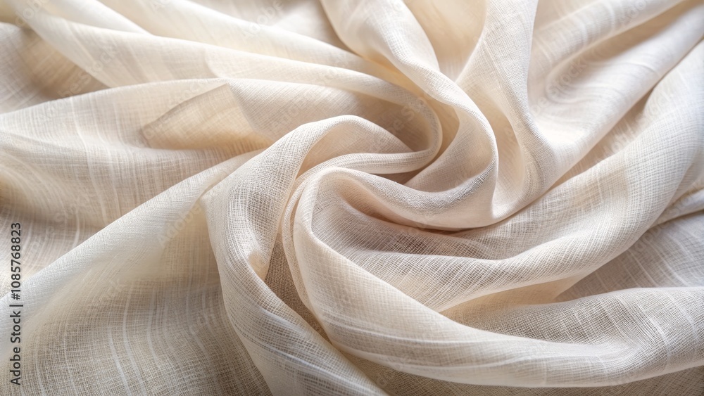 Fototapeta premium Close-up of White Linen Fabric, Texture, Light and Soft, linen fabric, fabric texture, white fabric