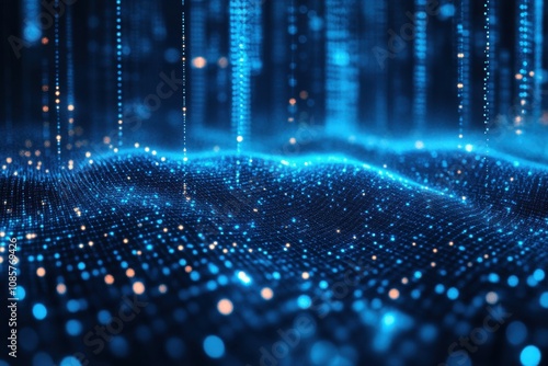 Blue tech finance background abstract pixel element network. Abstract business tech science background