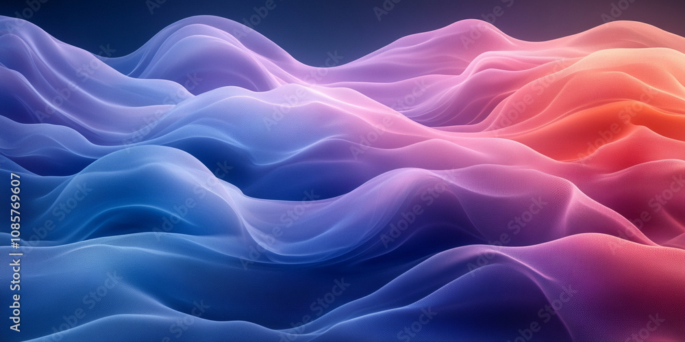 Obraz premium vibrant abstract design featuring smooth wavy gradients in vivid colors, creating a dynamic and energetic feel. Perfect for themes of creativity, modernity, and fluidity in digital art