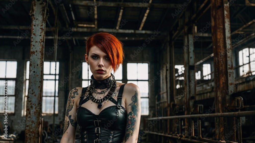 Fototapeta premium Gothic Elegance in an Abandoned Building