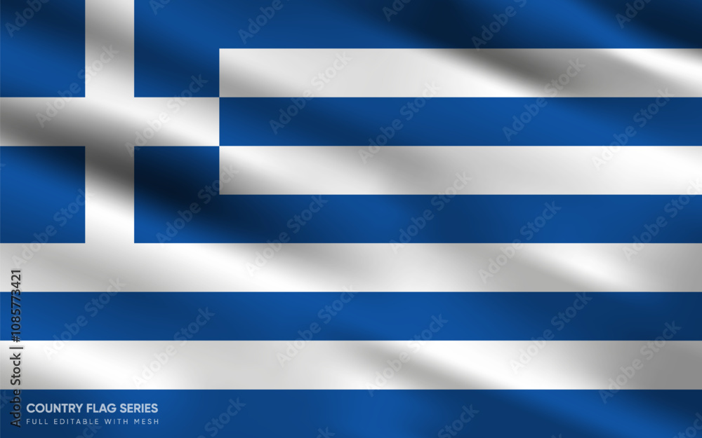 Realistic vector illustration of Greece flag, EPS10 Realistic vector illustration of Greece flag, EPS10