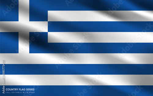 Realistic vector illustration of Greece flag, EPS10