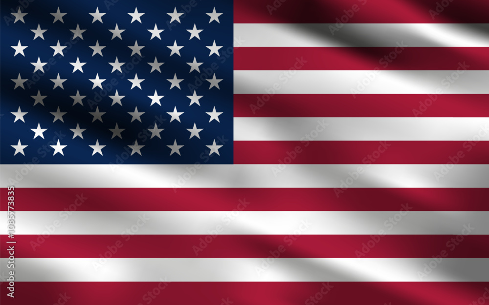 Realistic vector illustration of the United States of America flag, EPS10 Realistic vector illustration of the United States of America flag, EPS10